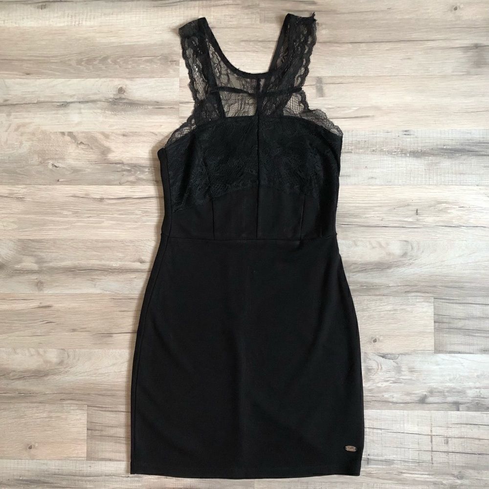 Guess Black Dress, Lace Top, Size S